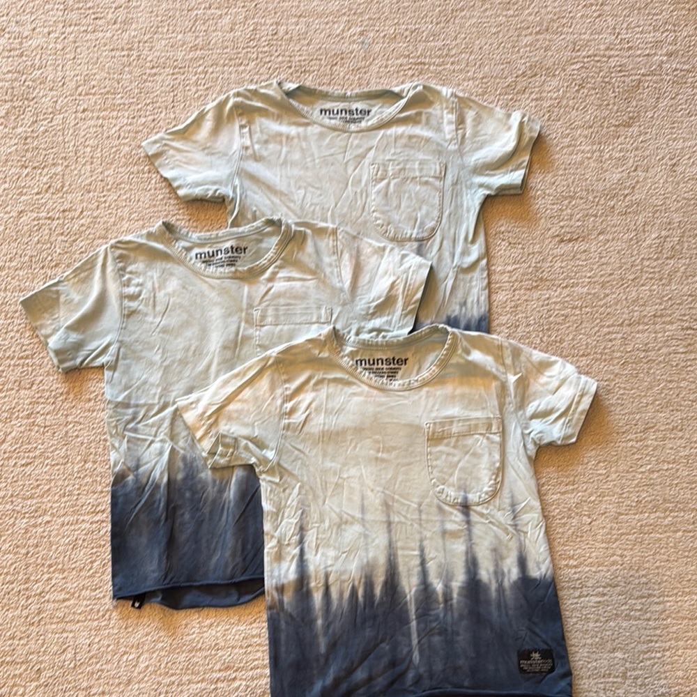 Munster Blue Sleeve Tee 3 identical Tees